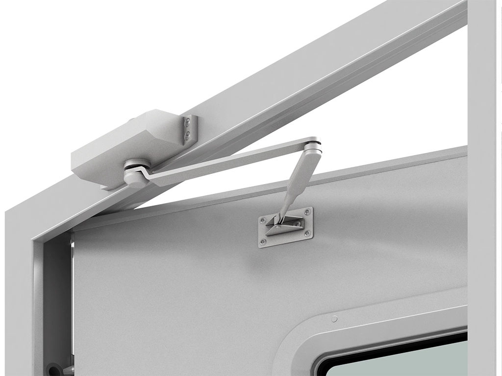 Доводчик в значительной степени уменьшает износ дверных петель и другой фурнитуры.